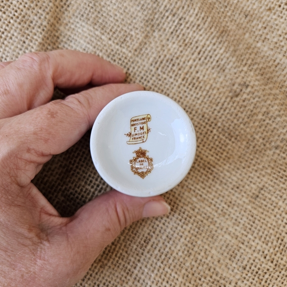 Tiny Limoges Cup or Vase with Blue and Yellow Butterflies - Picture 6 of 9